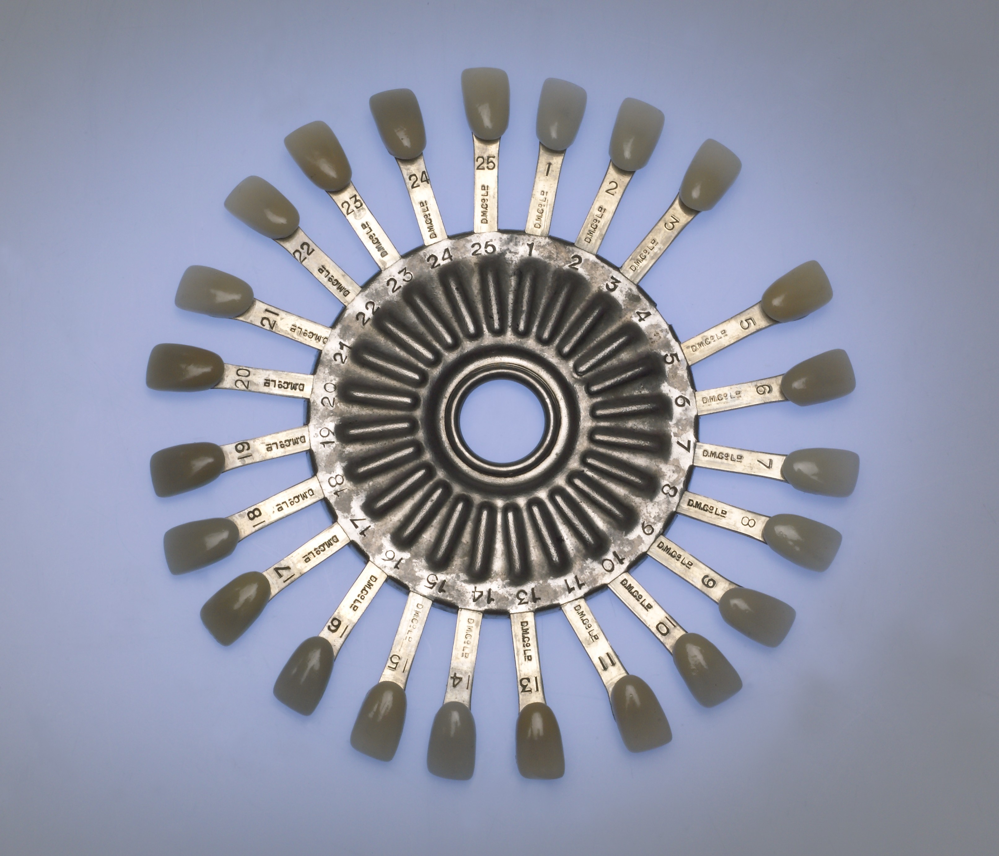 Vintage dental tooth shade guide used for shade matching